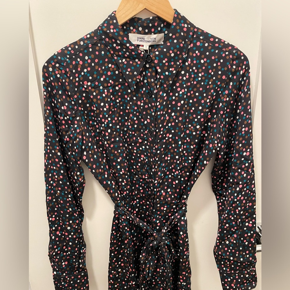 NWT Diane Von Furstenberg silk shirt dress size Small